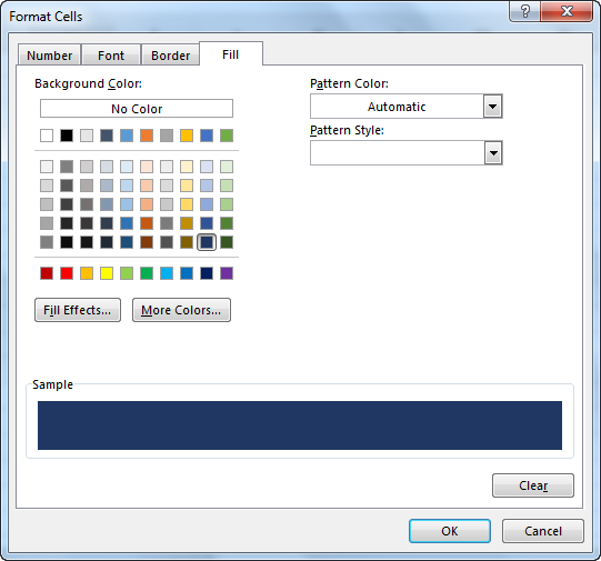 Format cells