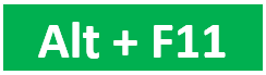 shortcut for VBA