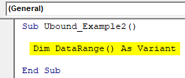 vba UBound Example 2-1