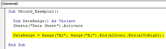 vba UBound Example 2-3