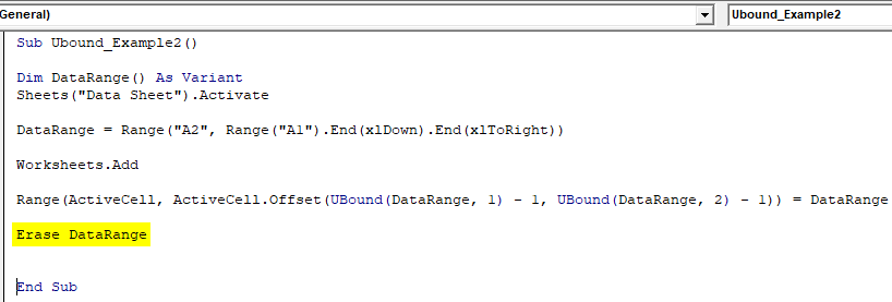 vbaUBound Example 2-9