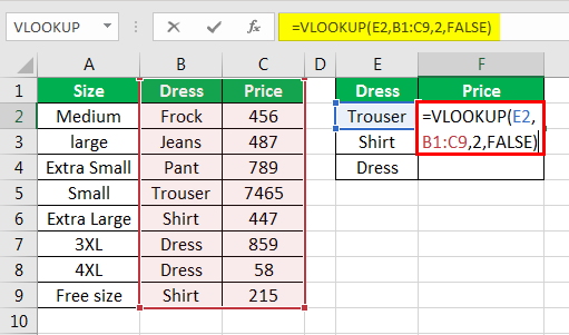 vlookup examples in excel 2-5