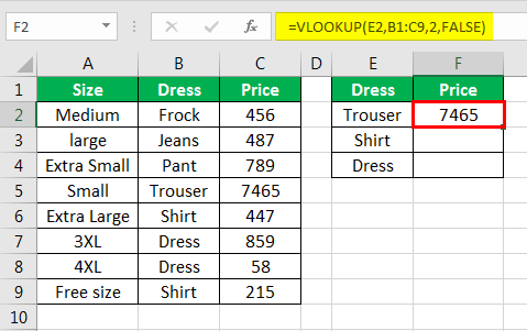 vlookup examples in excel 2-6