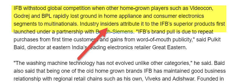 Advantages of Joint Venture IFB Bosch