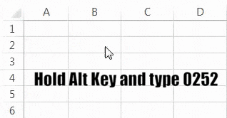 Check Mark in Excel (Character Code 2)
