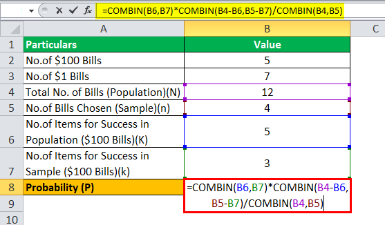 Hypergeometric Distribution Formula Example2