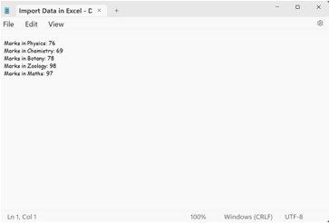 Import Data into Excel - Notepad