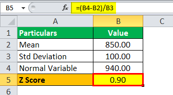 Standard Normal Distribution Formula Example 1.2