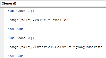VBA Call Sub Example 1