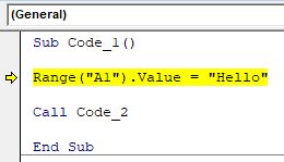 VBA Call Sub Example 1-5