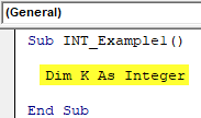 excel vba integer Example 1