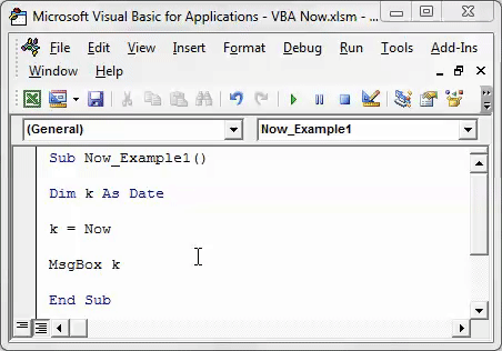 VBA Now Example 1-4