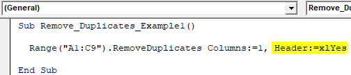 VBA Remove Duplicate Step 4