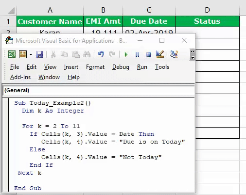 VBA Today Example 2-1