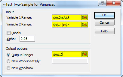 f-test calculation example 4.4