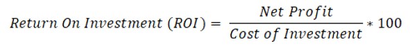 return on investment formula