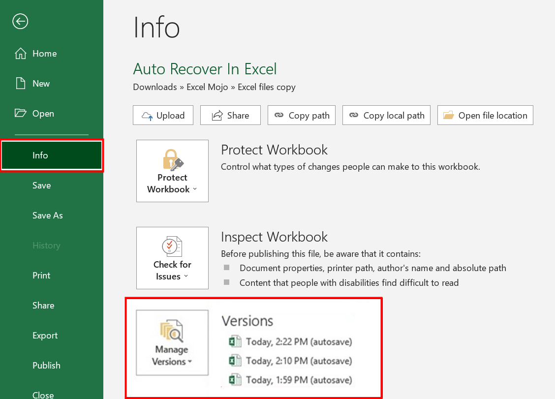AutoRecover in Excel - FAQ 3