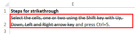 Strikethrough text Example 1-4