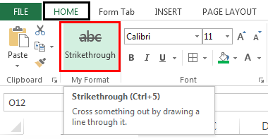 Strikethrough text Example 4-5