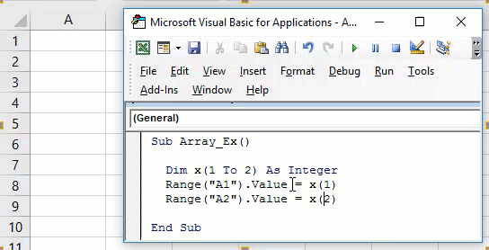 VBA Array Example 1