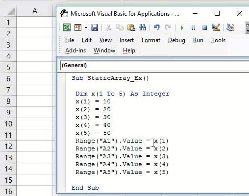 VBA Array Example 2