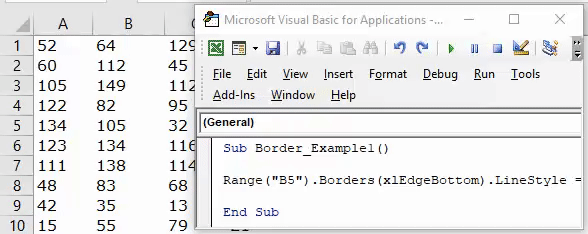 VBA Borders Example 1-7