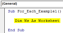 VBA For Each Loop Example 1-2