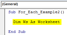 VBA For Each Loop Example 2-1