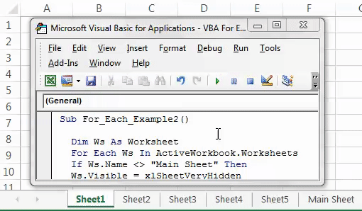 VBA For Each Loop Example 2-4