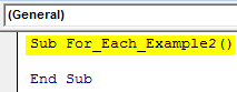 VBA For Each Loop Example 2