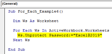 VBA For Each Loop Example 4-1