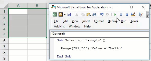 VBA Selection Example 1-1