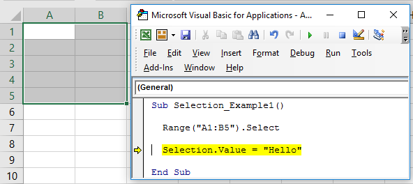 VBA Selection Example 1-2