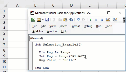 VBA Selection Example 2-3