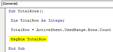 VBA UsedRange Example 2-3