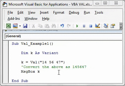 VBA Val Example 1-1