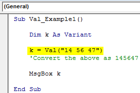 VBA Val Example 1