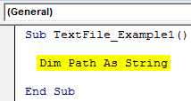 VBA Write Text Example 1-1