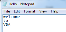 VBA Write Text Example 1-8