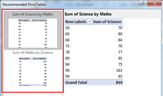 excel pivot table method 2.3
