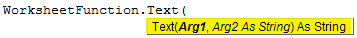 vba text function