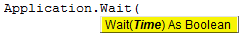 vba wait function