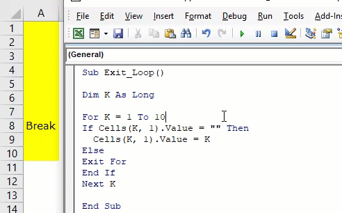 Break For Loop Example 1-2