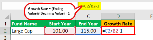 Growth Rate Formula Example 2.1
