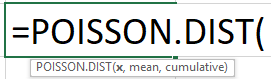 Poisson.Dist Formula
