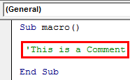 VBA Block Comment Example 1-3