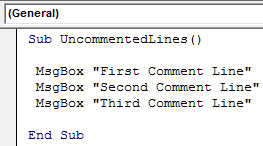 VBA BlockComment Example 4-4
