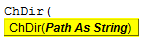 VBA ChDir Syntax
