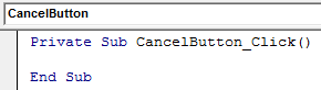 VBA Close UserForm Example 1-2