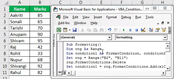 VBA Conditional Formatting 1-9